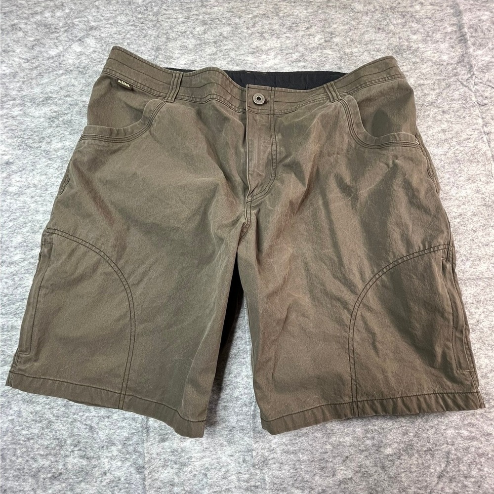 KUHL Mens 40 Shorts Brown Vintage Patina‎ Dye 9" inseam